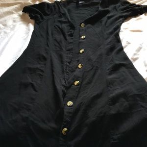 Women’s black button front mini dress